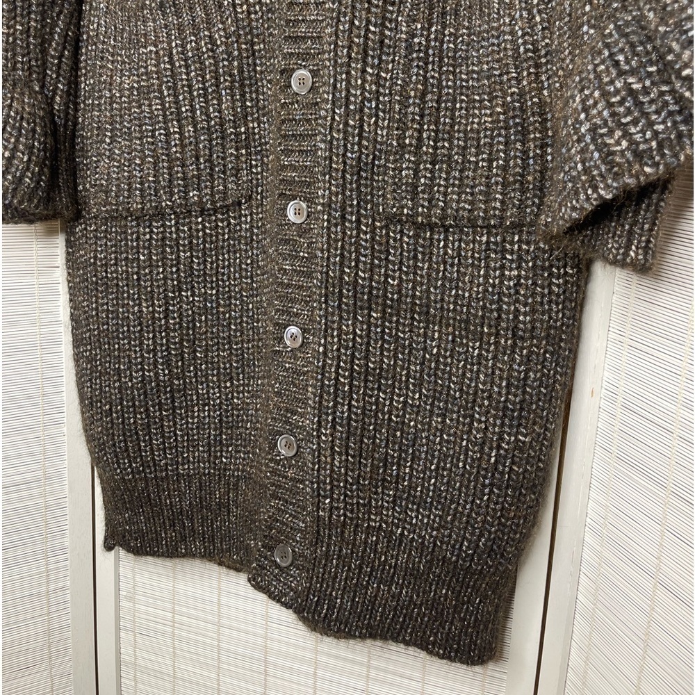 Michael Kors Collection Metallic Ruffle Oversized Cardigan Italy NWT Size S - Picture 5 of 13